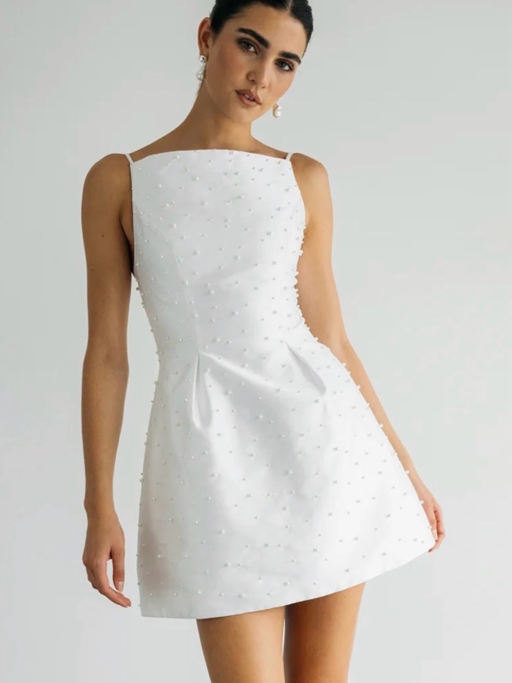 Jenny Yoo Hannah Dress Pearl White Mini